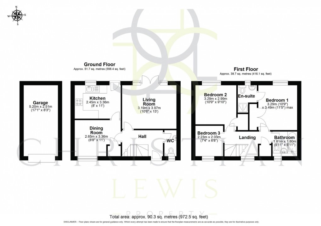 Floorplan for Wood End, Evesham