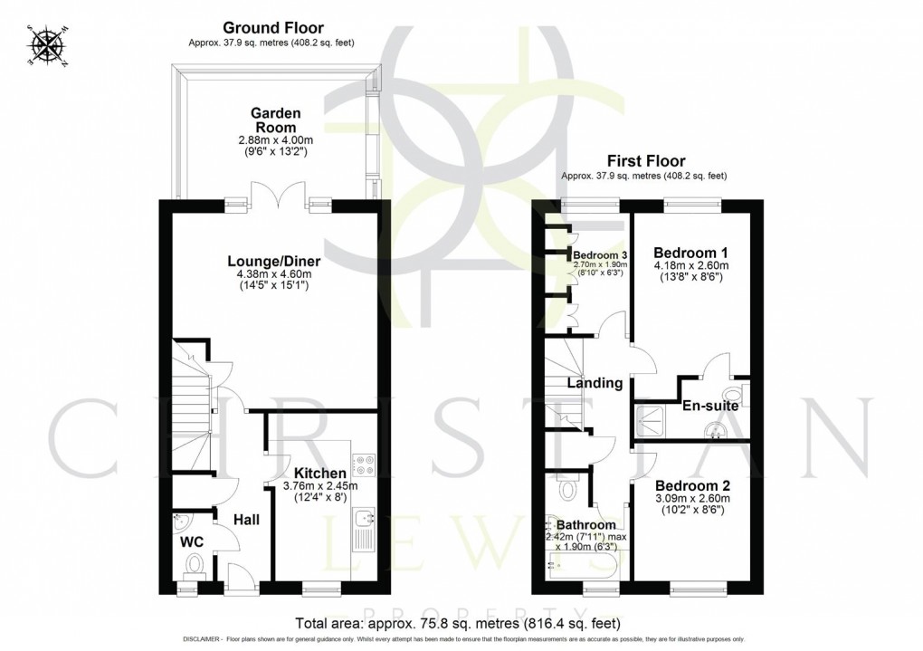 Floorplan for Laxton Crescent, Evesham