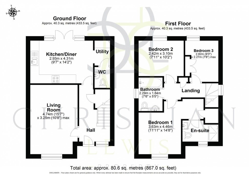 Floorplan for Wolfson Walk, Evesham