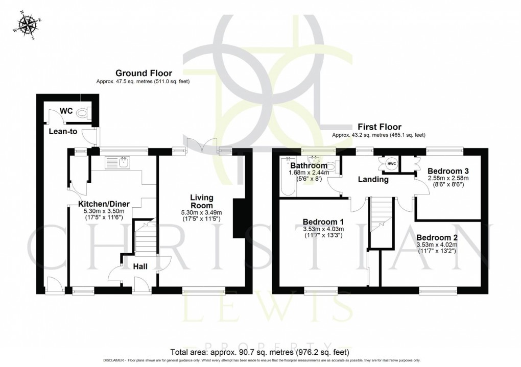 Floorplan for Lower Croft, Cropthorne, Pershore