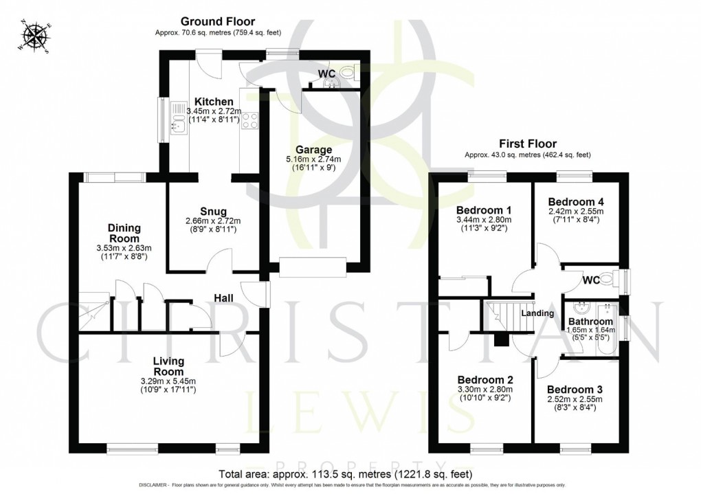 Floorplan for Falkland Road, Evesham