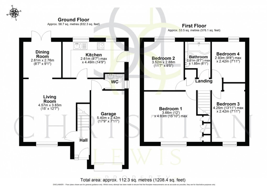 Floorplan for Falkland Road, Evesham