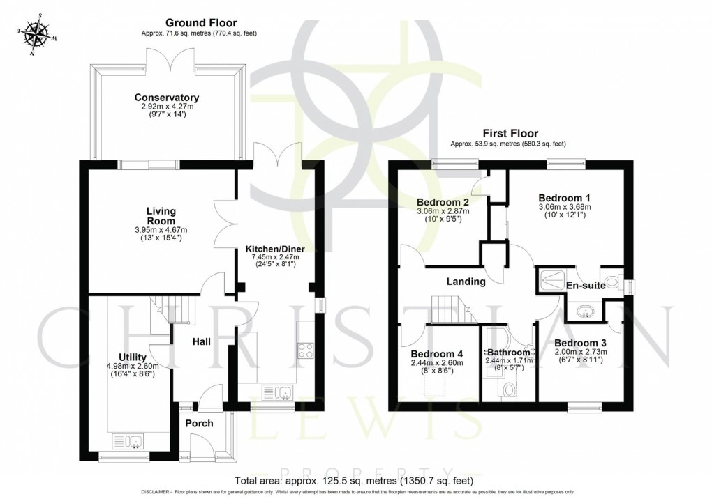 Floorplan for St. Marks Close, Evesham