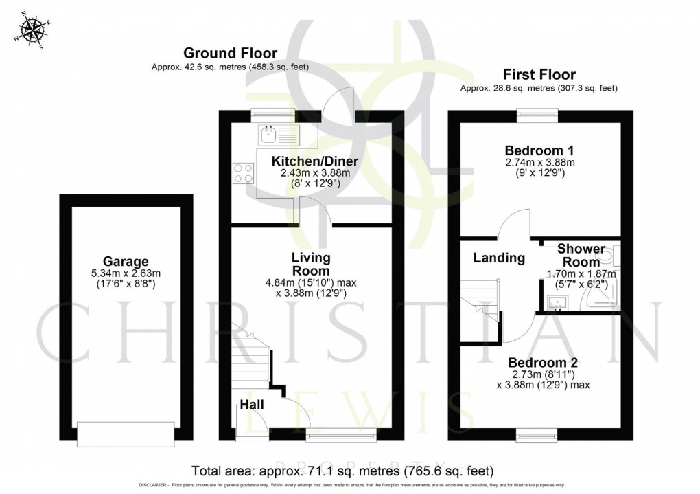 Floorplan for School Road, Salford Priors