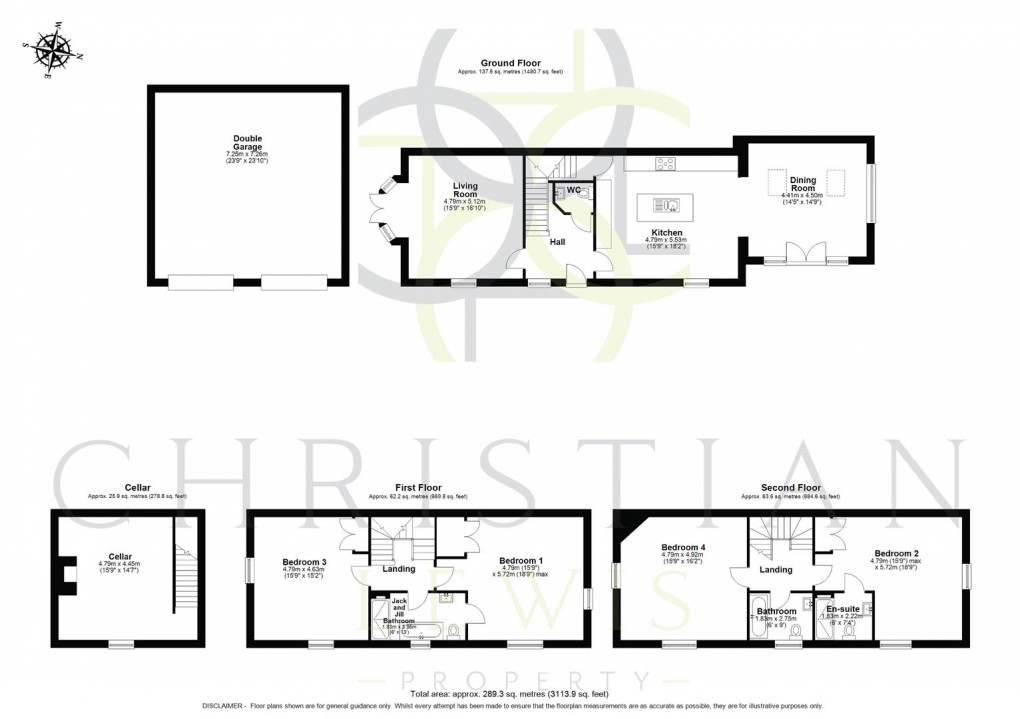 Floorplan for Salford Priors, Worcs