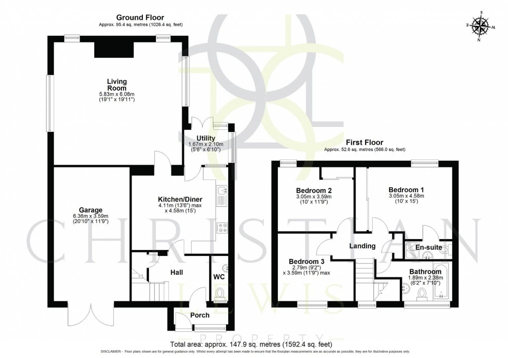 Floorplan for Mill Lane, Aldington, Evesham