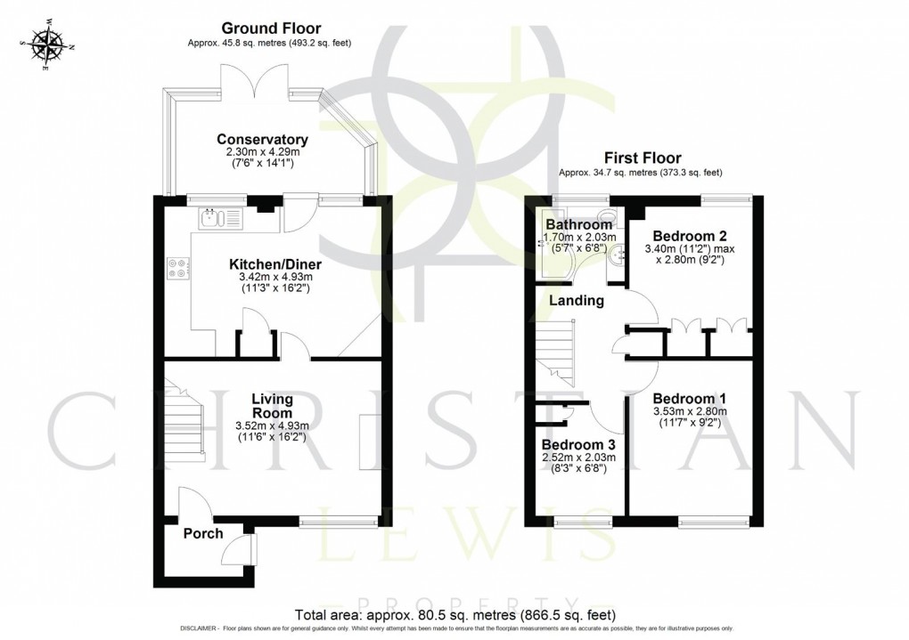 Floorplan for Balmoral Close, Evesham