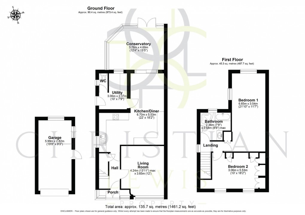 Floorplan for Lichfield Avenue, Evesham