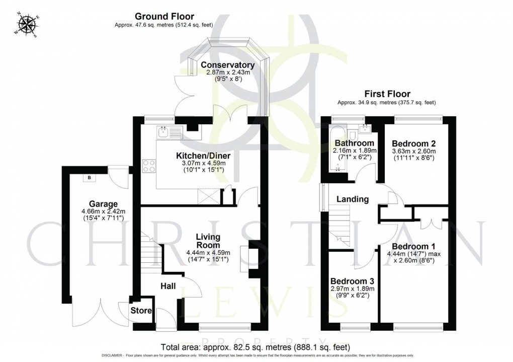 Floorplan for Porter Road, Evesham