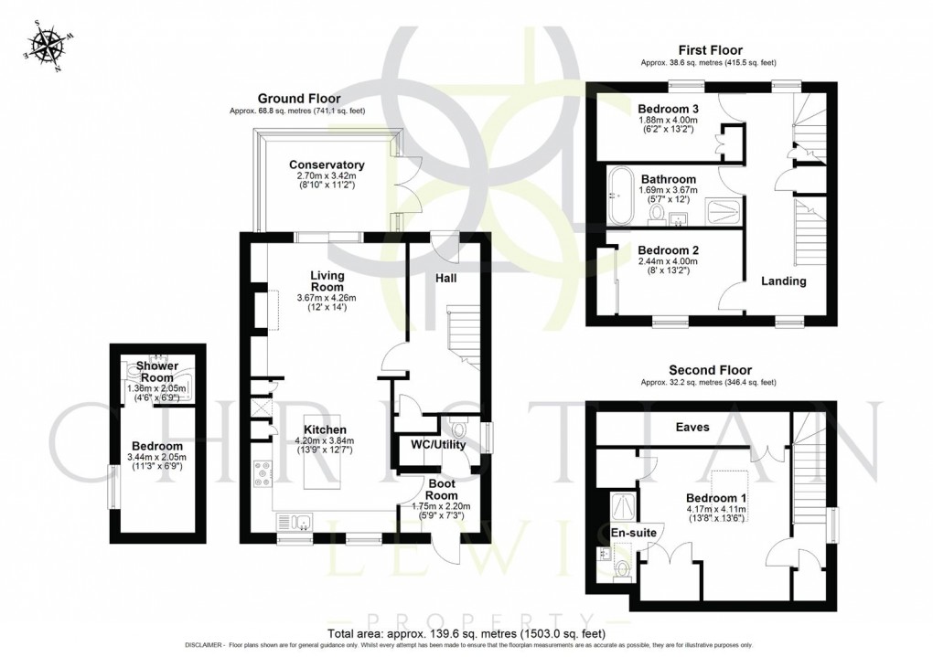 Floorplan for Oak Leaf Cottage, Broadway Lane, Fladbury, Pershore