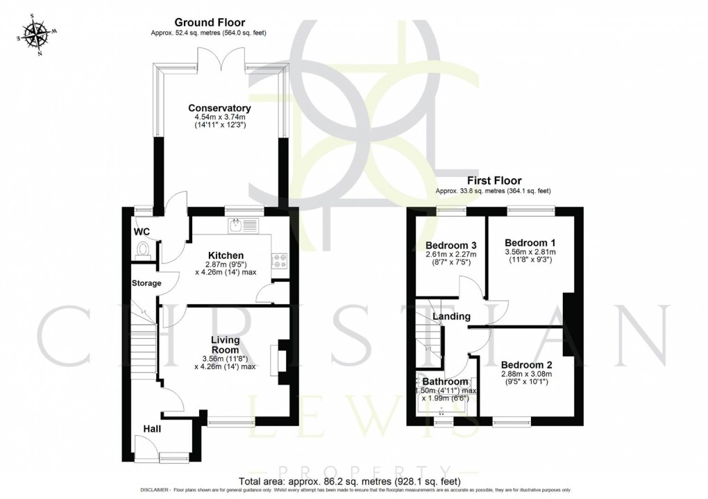 Floorplan for Bewdley Lane, Evesham