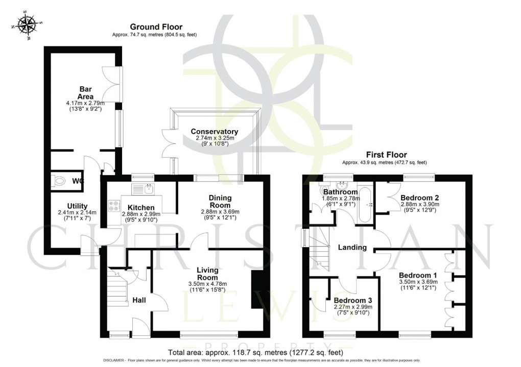 Floorplan for Withy Trees Road, South Littleton, Evesham