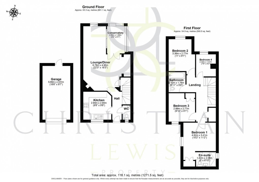 Floorplan for St. James Close, Harvington, Evesham