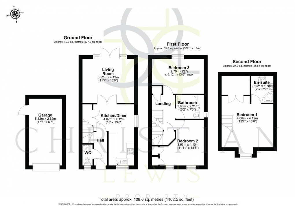 Floorplan for Brooklands Drive, Evesham