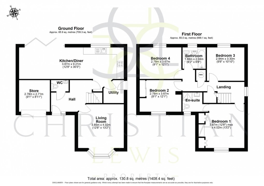 Floorplan for Hollyhocks Close, Evesham