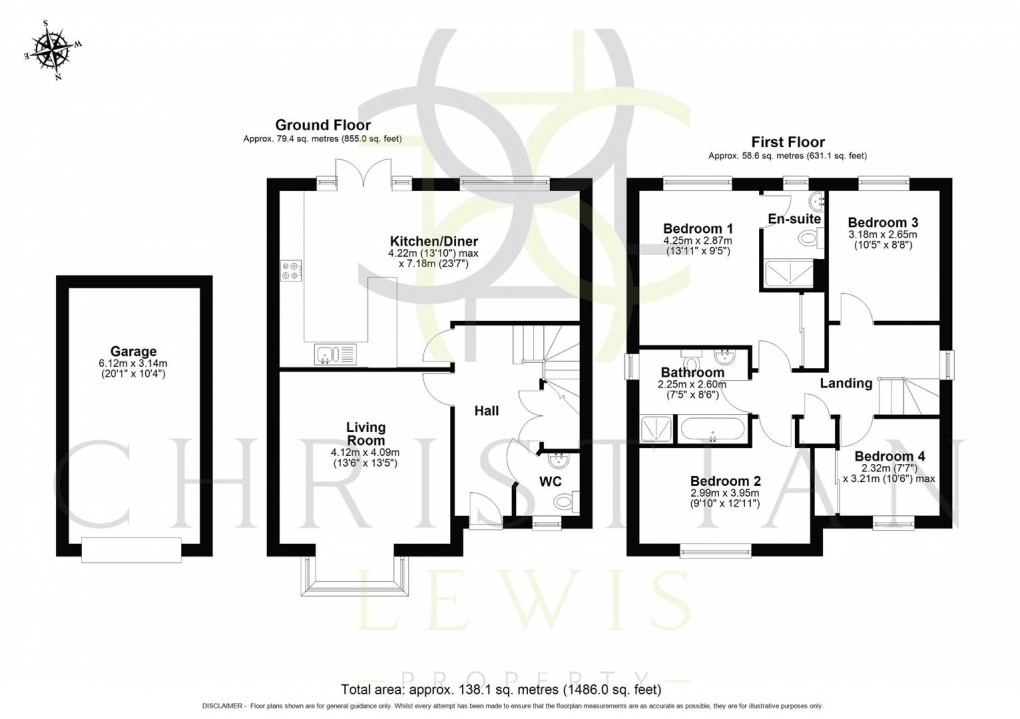 Floorplan for Lady Margaret Hall Way, Evesham
