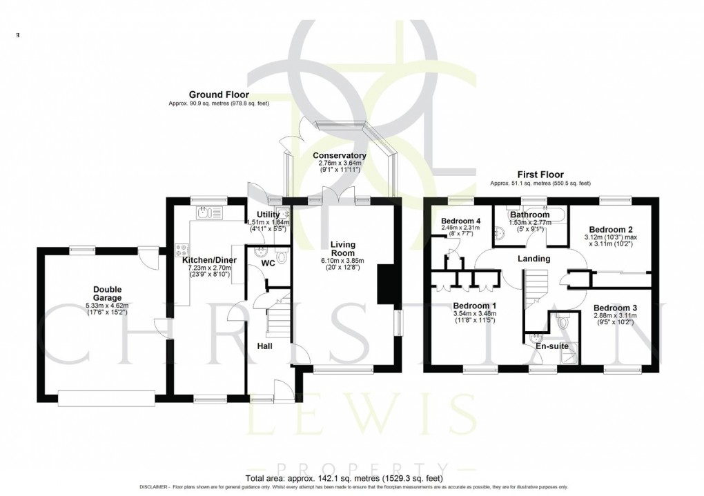 Floorplan for Robinia Close, Evesham