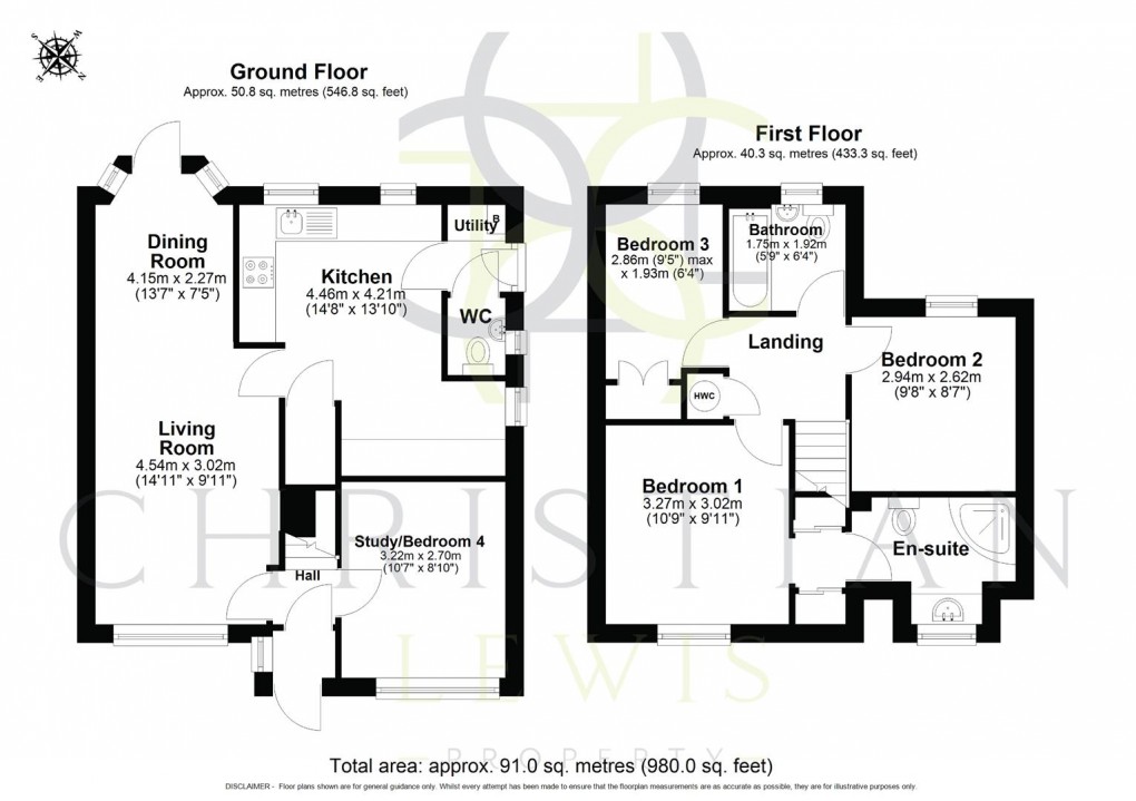 Floorplan for Clyde Avenue, Evesham