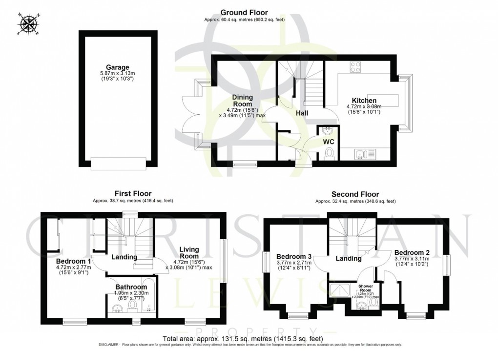 Floorplan for Christ Church Way, Evesham