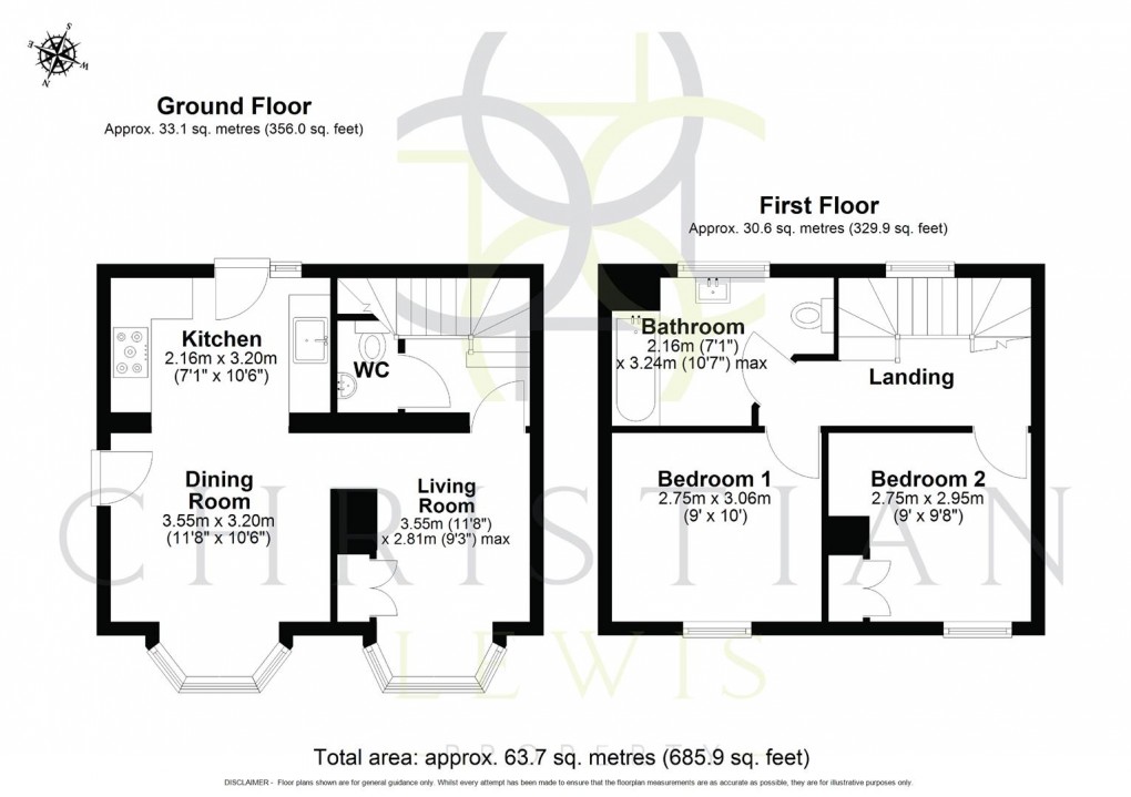 Floorplan for Church Street, Harvington, Evesham