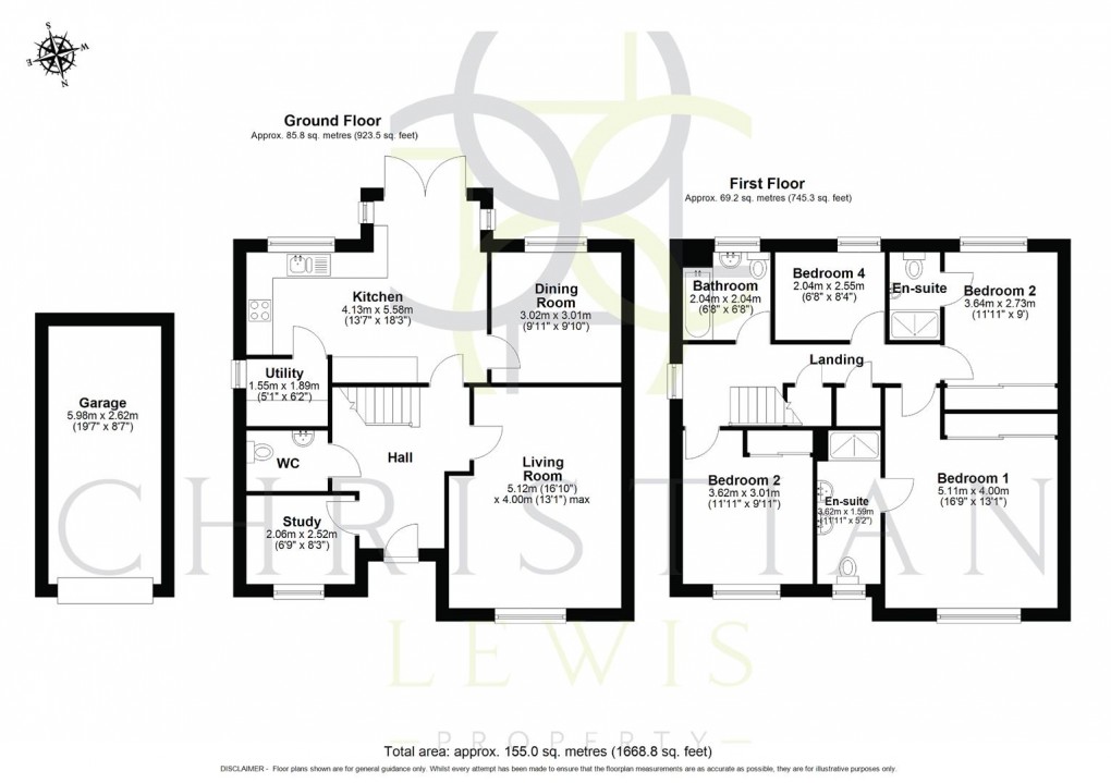 Floorplan for Egremont Close, Evesham