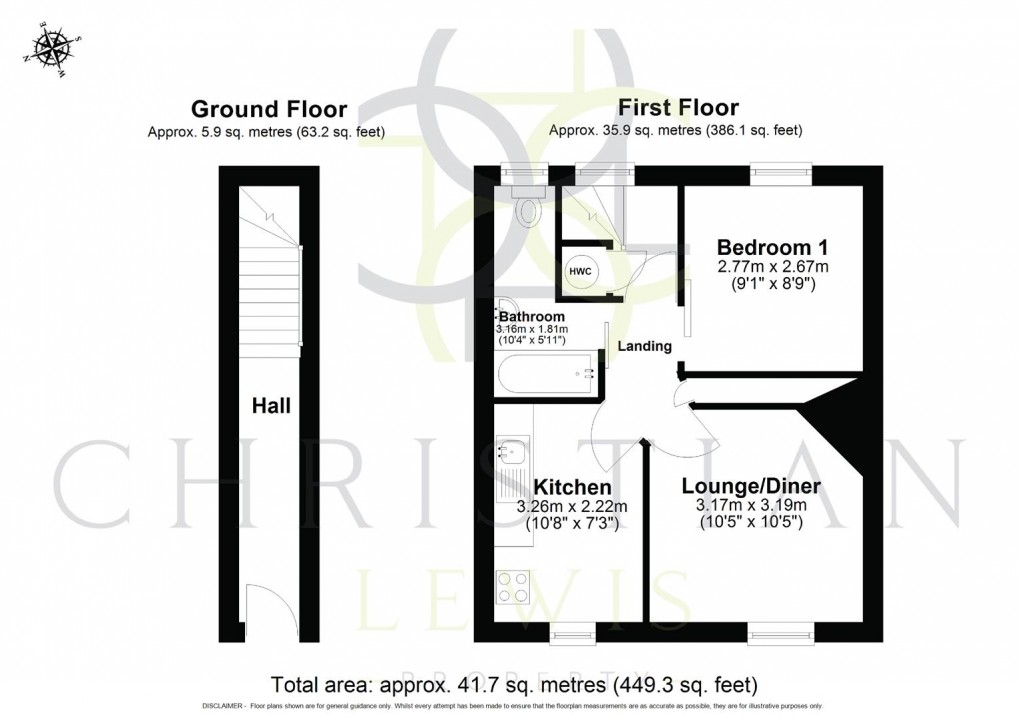 Floorplan for Common Road, Evesham
