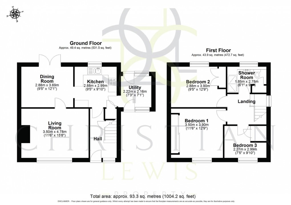 Floorplan for Withy Trees Road, South Littleton, Evesham
