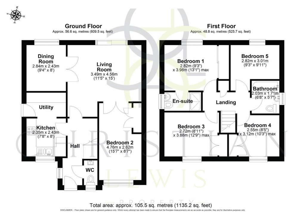 Floorplan for St. Philips Drive, Evesham