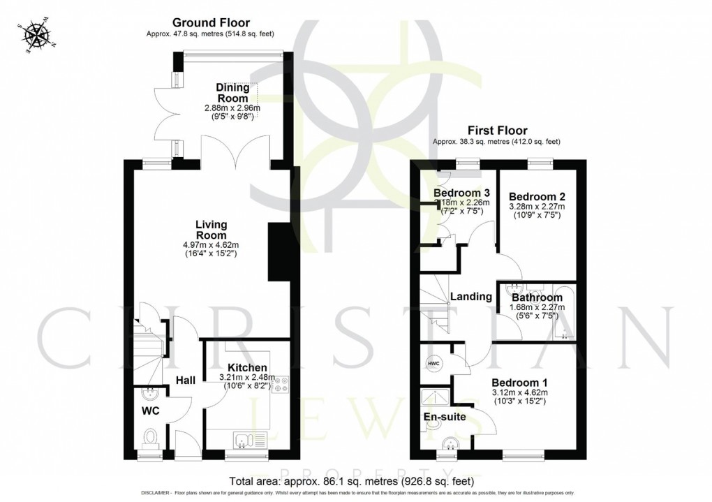 Floorplan for Longdon Hill, Wickhamford, Evesham