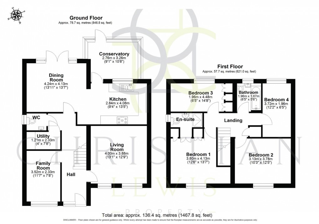 Floorplan for Woodlands, Evesham