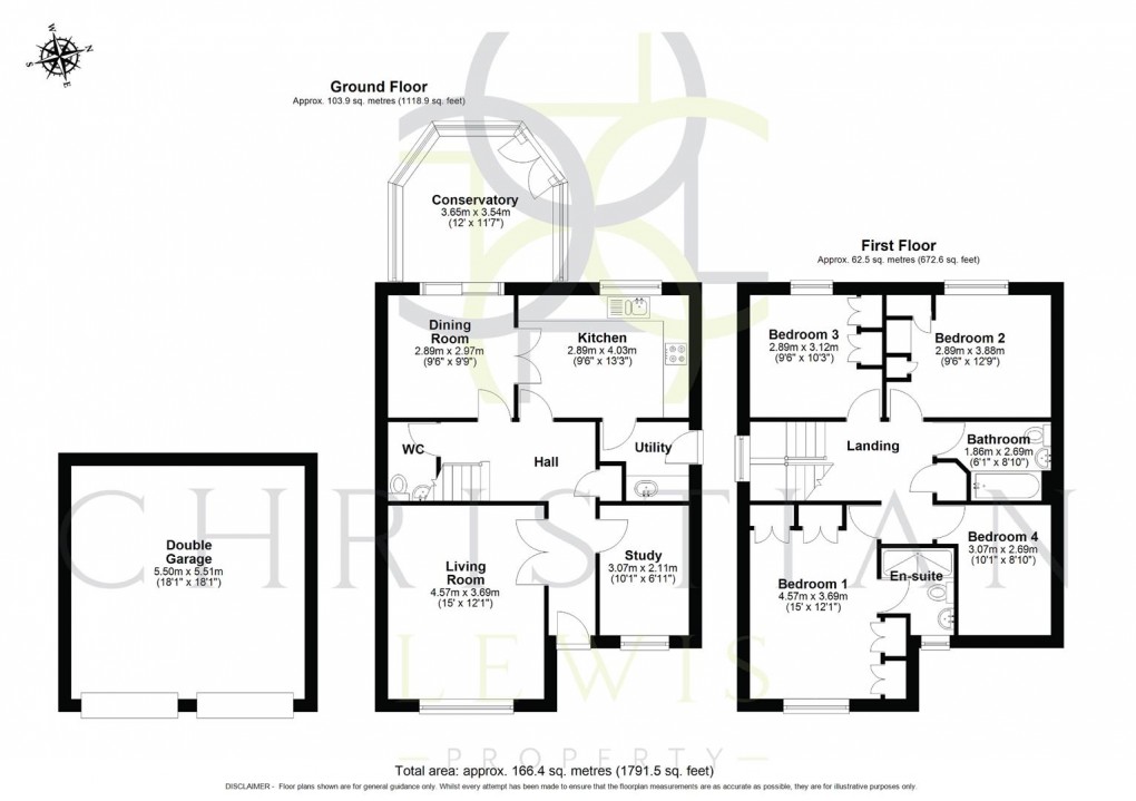 Floorplan for Fairwater Close, Evesham