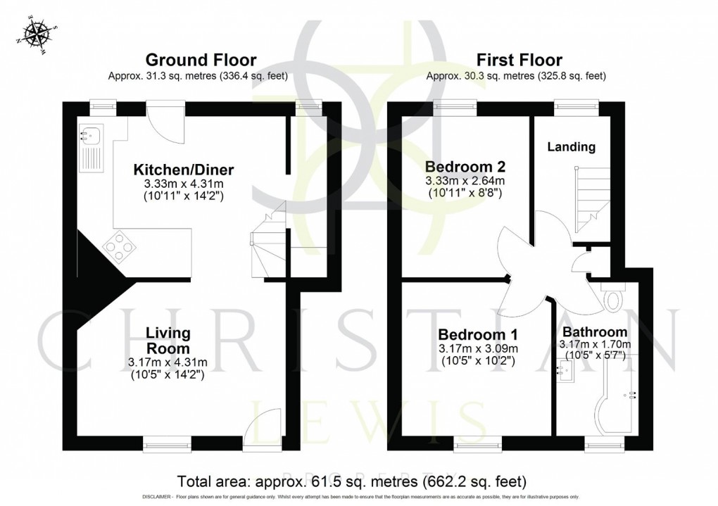 Floorplan for Common Road, Evesham