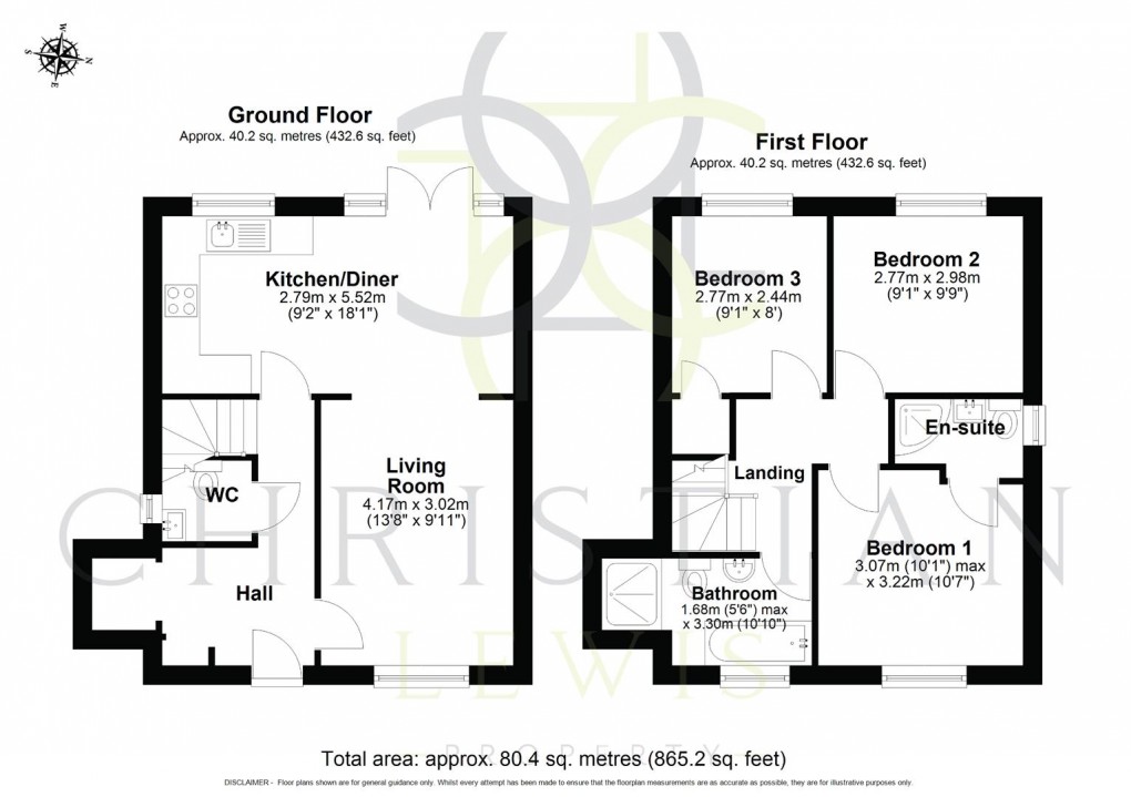 Floorplan for Barnards Close, Evesham