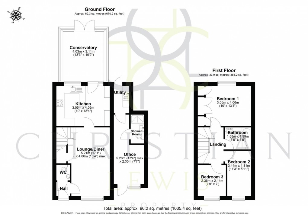 Floorplan for St. Catherines Road, Evesham