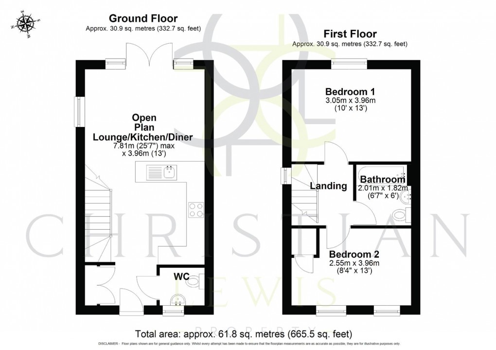 Floorplan for Ellison Close, Evesham