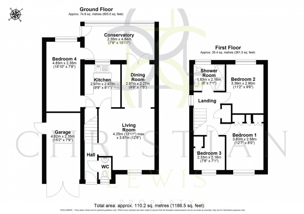 Floorplan for Jasmine Walk, Evesham