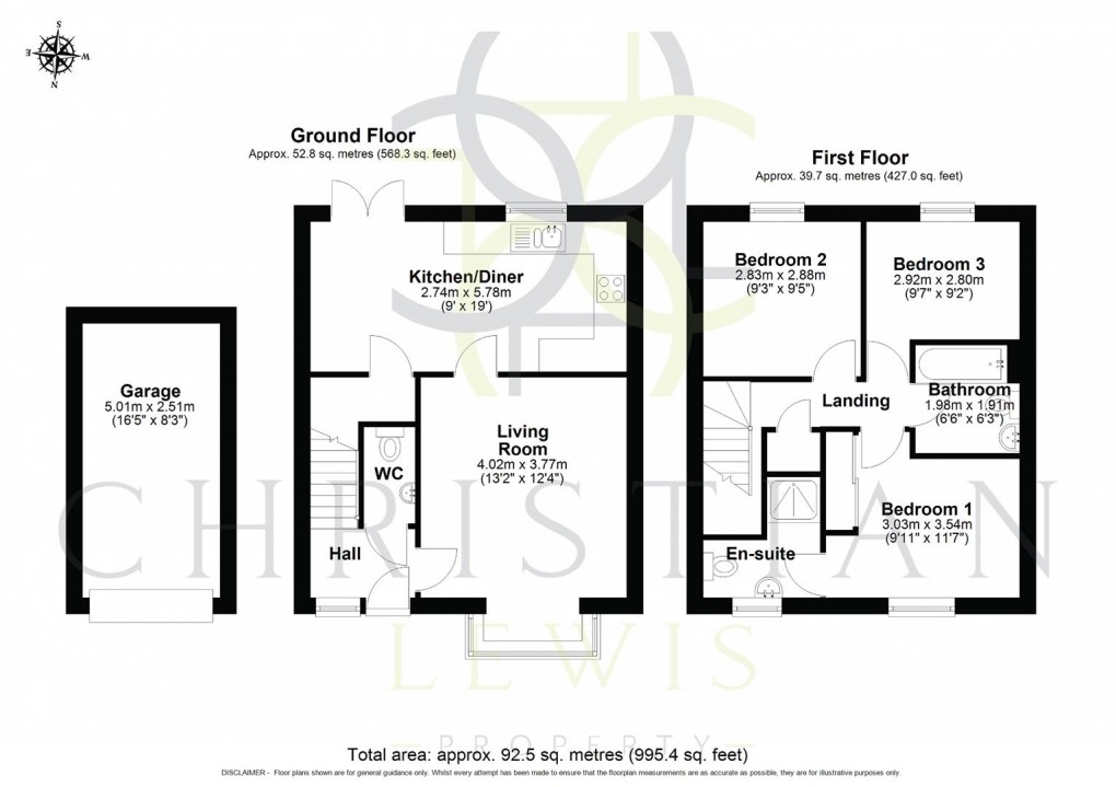Floorplan for Robins Corner, Evesham