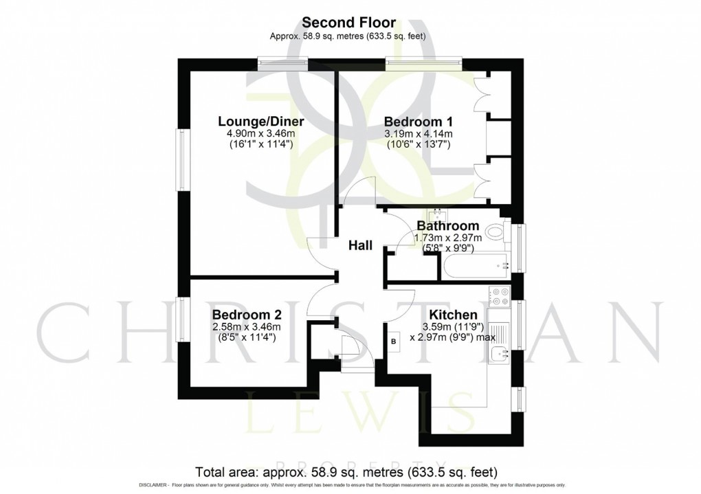 Floorplan for Waterside, Evesham