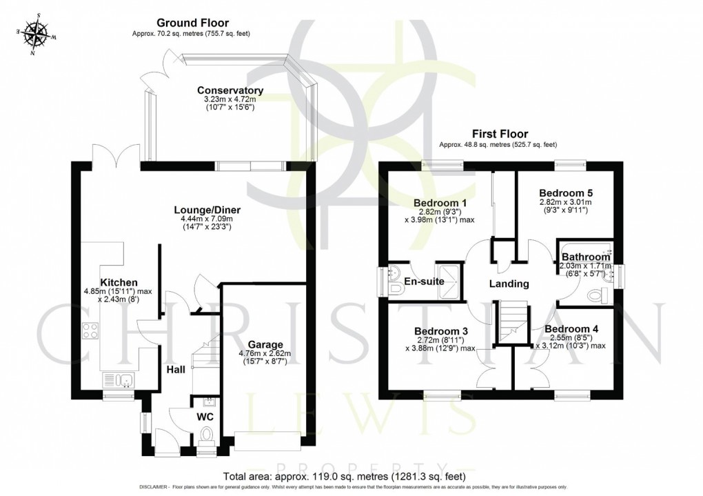 Floorplan for St. Philips Drive, Evesham