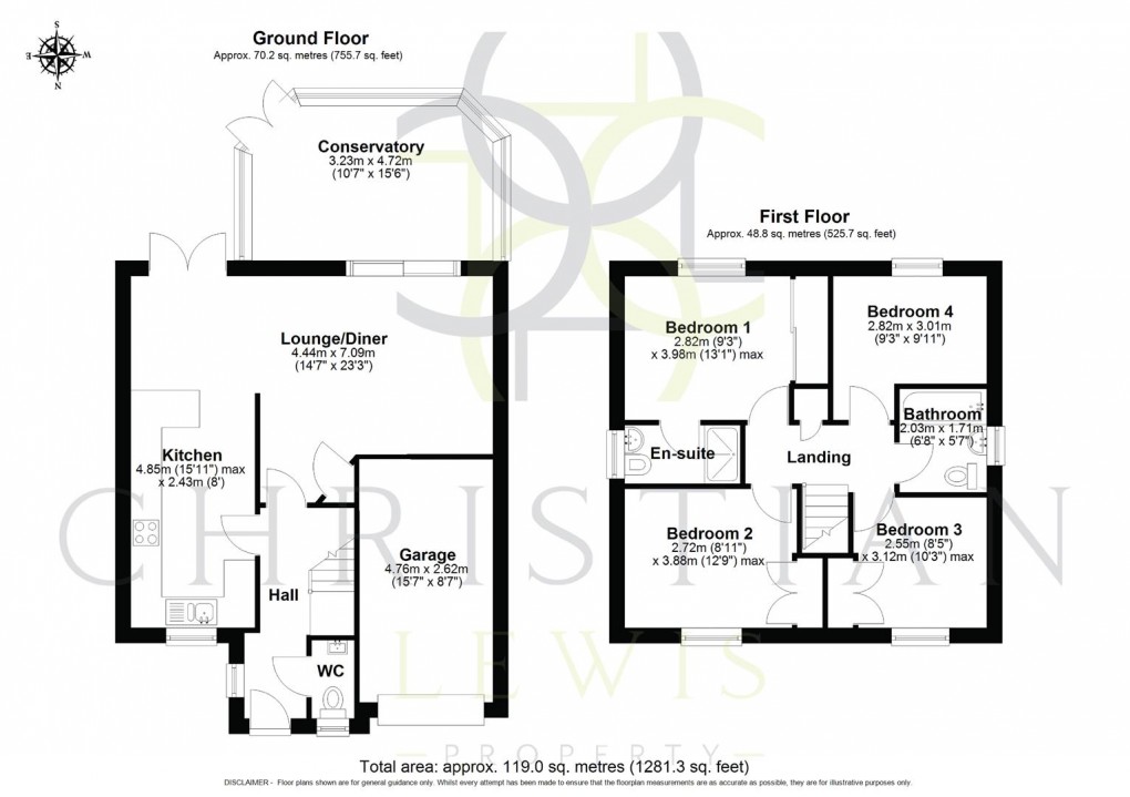 Floorplan for St. Philips Drive, Evesham