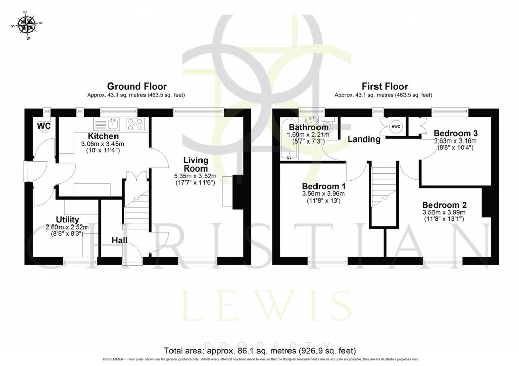 Floorplan for Charles Close, Evesham