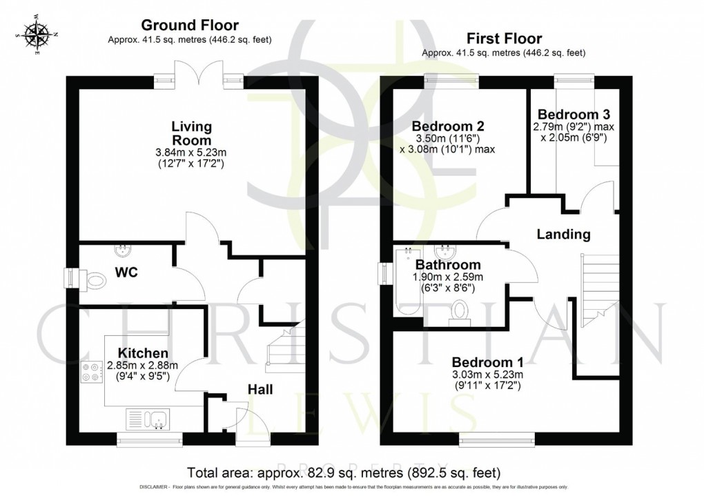 Floorplan for Russet Close, Evesham