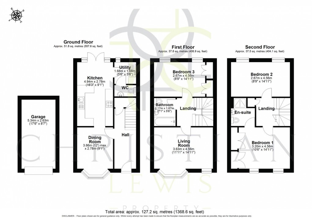 Floorplan for Wood End, Evesham