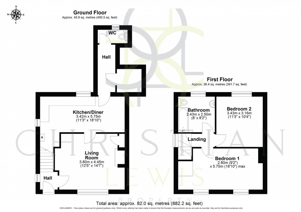 Floorplan for Middle Lane, Cropthorne, Pershore