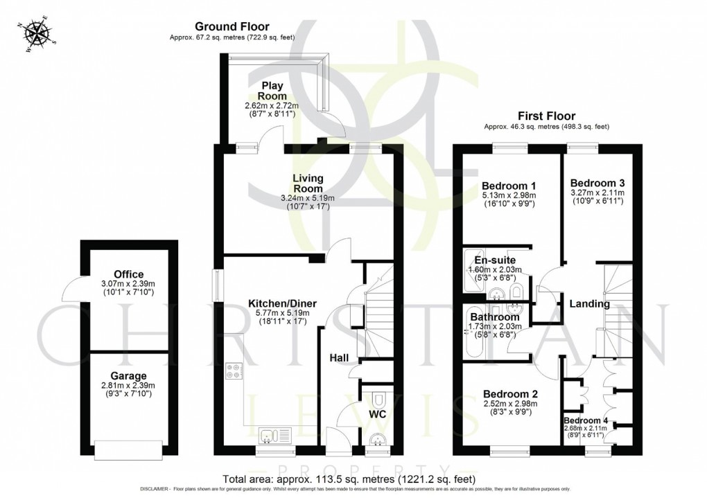 Floorplan for Birch Grove, Honeybourne, Evesham