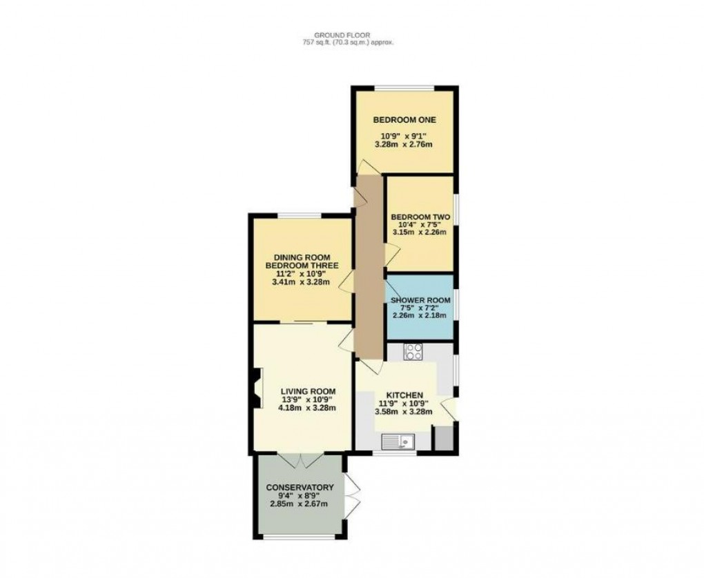 Floorplan for Evendene Road, Evesham