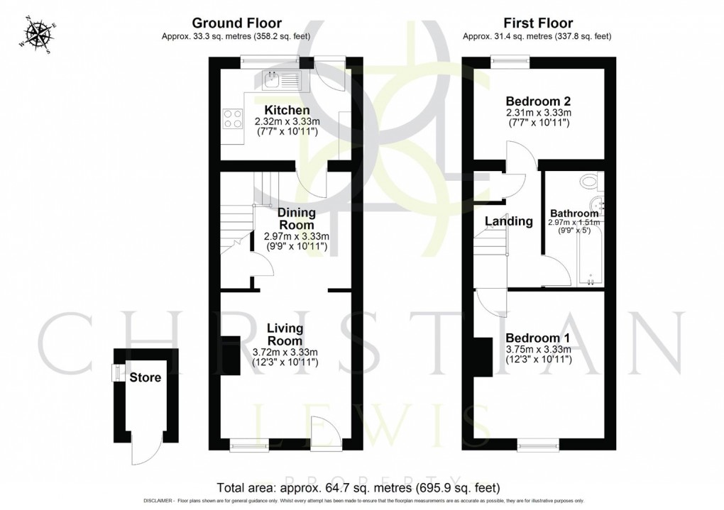 Floorplan for Newlands, Pershore