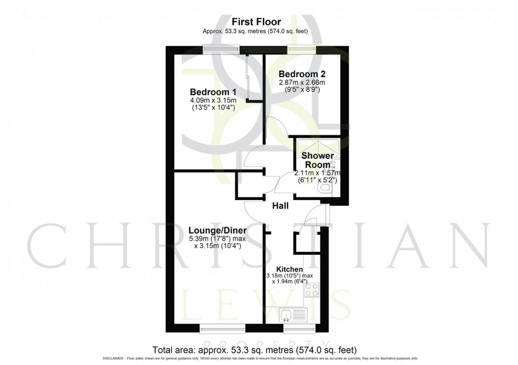 Floorplan for Rushers Close, Pershore