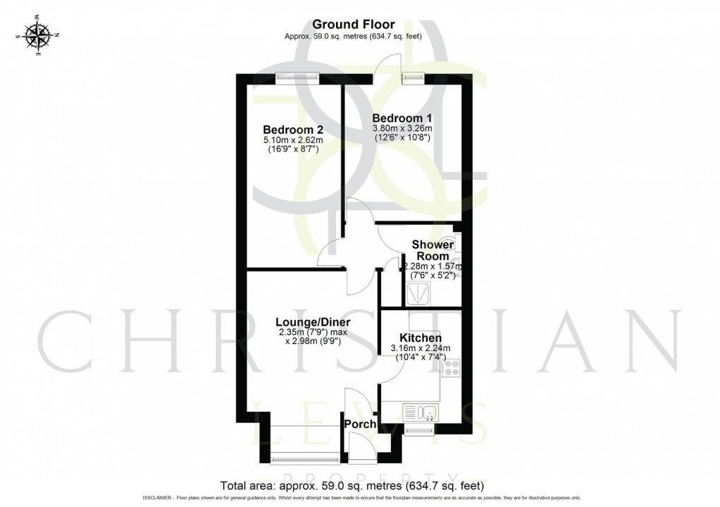 Floorplan for Rushers Close, Pershore