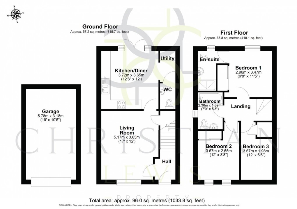 Floorplan for Christ Church Way, Evesham